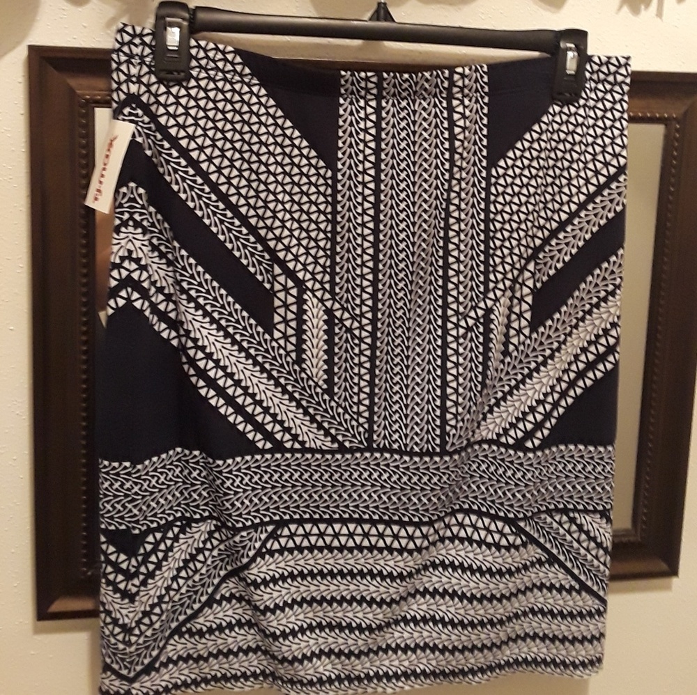 Navy/White Max Studio Mini Skirt